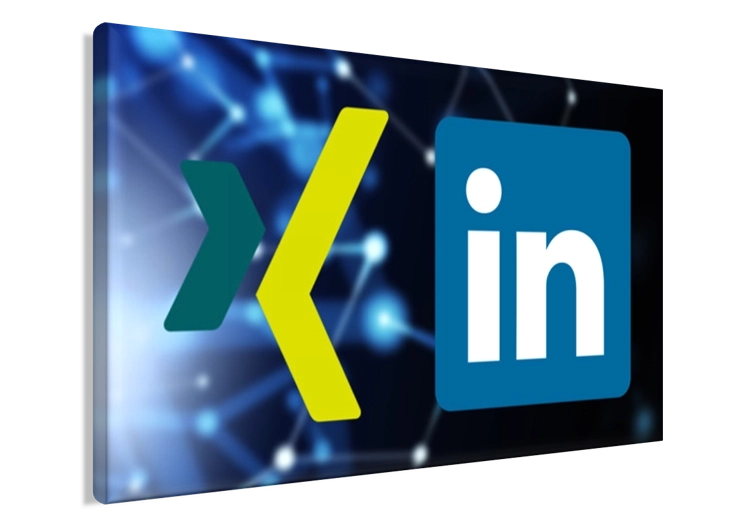 Bild mit Logos der Social Media Plattformen XING und LinkedIn